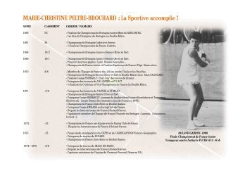 MARIE-CHRISTINE PELTRE-BROCHARD : La Sportive accomplie !