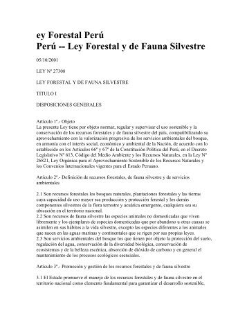Ley Forestal Peru - CEDAF