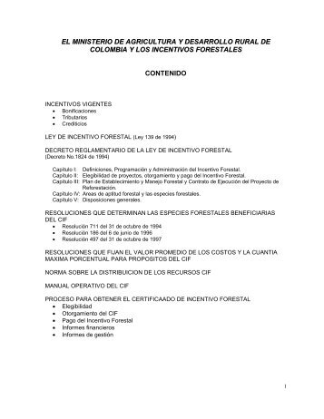 Colombia - Incentivos - CEDAF
