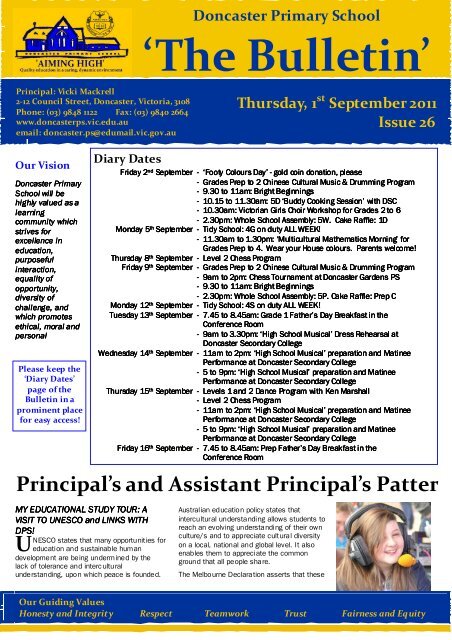 2011 Newsletter 26 - Doncaster Primary School