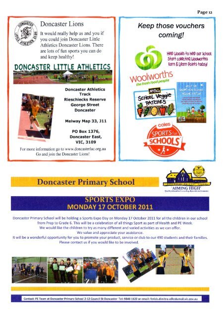 2011 Newsletter 26 - Doncaster Primary School