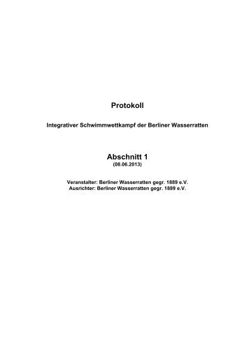 Protokoll Abschnitt 1 - Schwimmverein MÃ¤rkisches Viertel eV Berlin