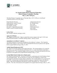 Minutes St. Joseph School District Board of Education Board ...