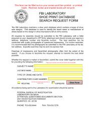 fbi laboratory shoe print database search request form