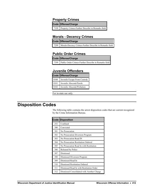 Wisconsin Department of Justice Identification Manual - Imprimus ...