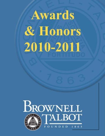 Awards & Honors 2010-2011 - Brownell-Talbot School