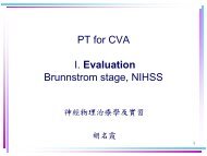 PT for CVA I. Evaluation Brunnstrom stage, NIHSS