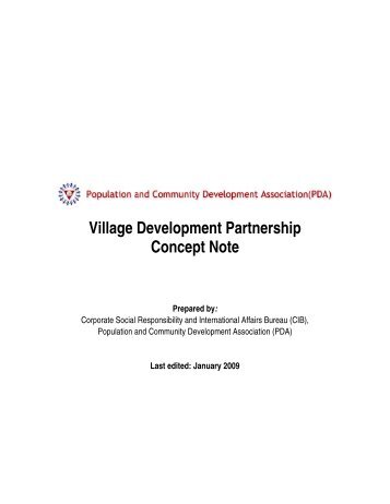 Village Development Partnership Concept Note