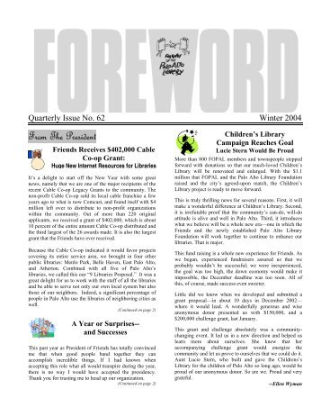 FOREWORD - Friends of the Palo Alto Library