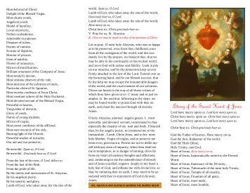 Litany of the Sacred Heart of Jesus - Wilkie RC Saint James Parish ...