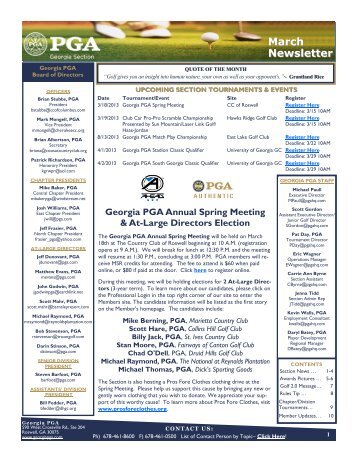 March Newsletter - PGA Georgia