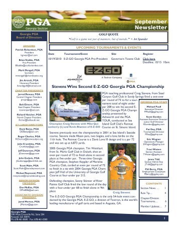 September Newsletter - PGA Georgia