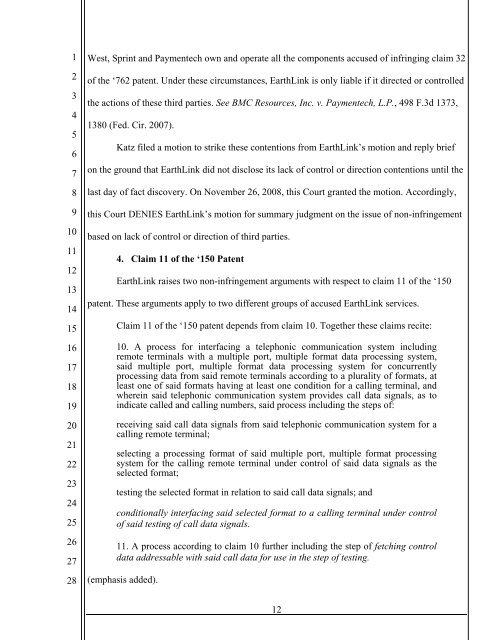 Ronald A. Katz Technology Licensing v. Earthlink - IP Spotlight