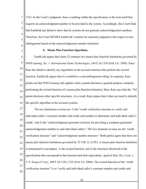 Ronald A. Katz Technology Licensing v. Earthlink - IP Spotlight