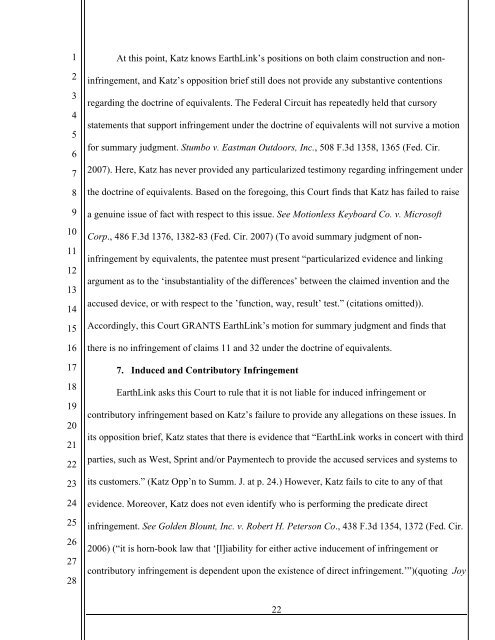 Ronald A. Katz Technology Licensing v. Earthlink - IP Spotlight