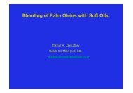 Blending of Palm Oleins with Soft Oils.