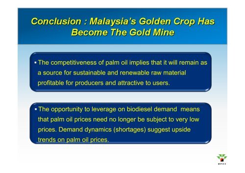 Trends & Potentials of Malaysia's Plantation Sector - MPOC