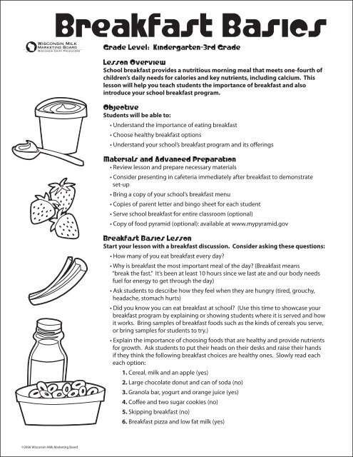 Breakfast Basics - Wisconsin Milk Marketing Board (WMMB)