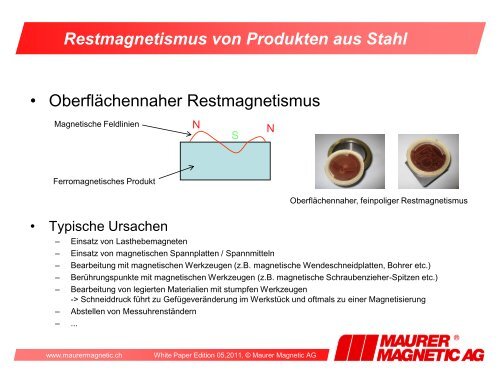 Restmagnetismus von Produkten aus Stahl - Maurer Magnetic AG