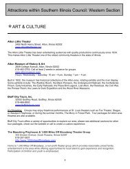 Attractions within Southern Illinois Council: Western Section ART ...