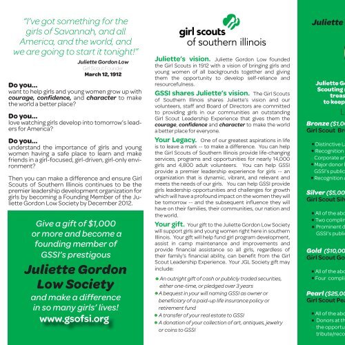 Juliette Gordon Low Society.pdf - Girl Scouts of Southern Illinois