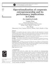 Operationalization of corporate entrepreneurship and its ... - Emerald