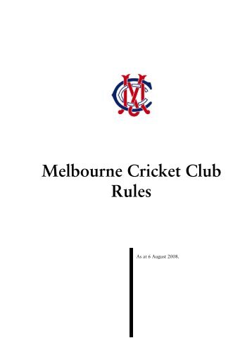 Melbourne Cricket Club Rules