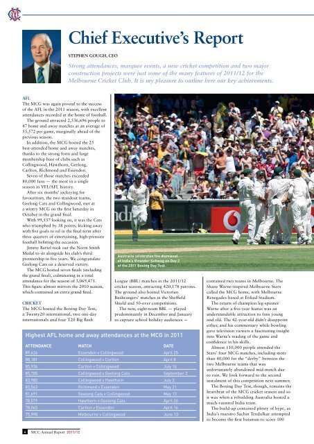 Annual Report 2011/12 - Melbourne Cricket Club