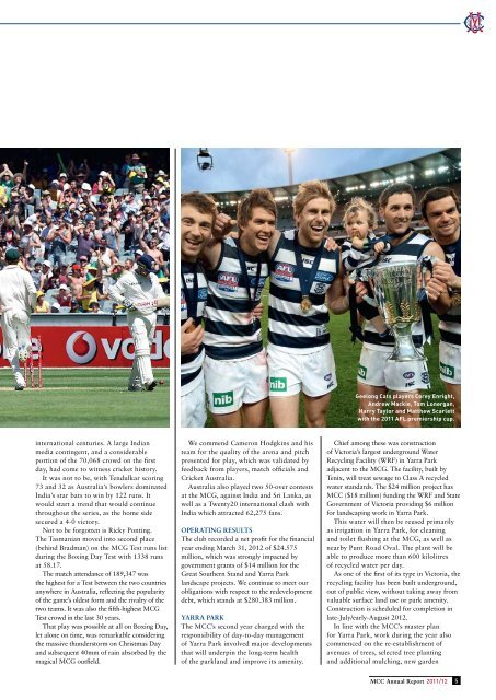 Annual Report 2011/12 - Melbourne Cricket Club