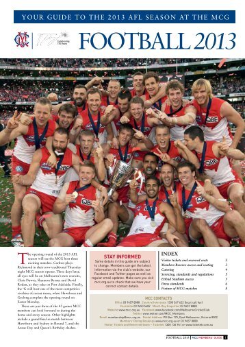 2013 Football Guide - Melbourne Cricket Club