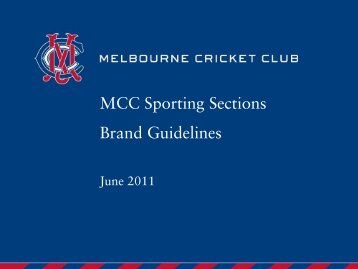 Using the MCC brand - Melbourne Cricket Club