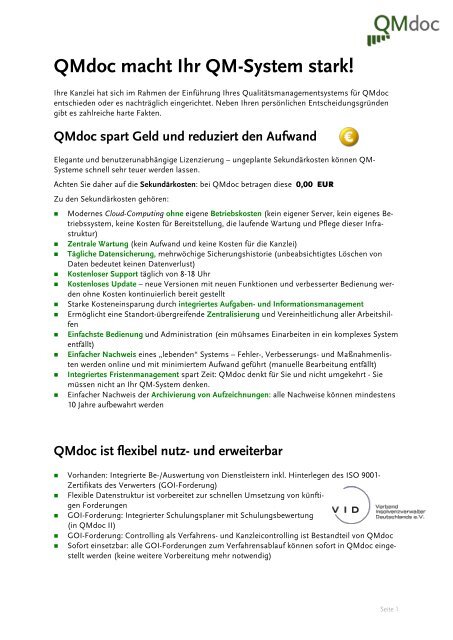 TOP Gründe für QMdoc - STP Consulting GmbH