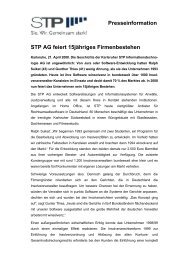Presseinformation STP AG feiert 15jähriges ... - stp-online.de