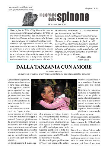 DALLA TANZANIA CON AMORE di Mauro Nerviani