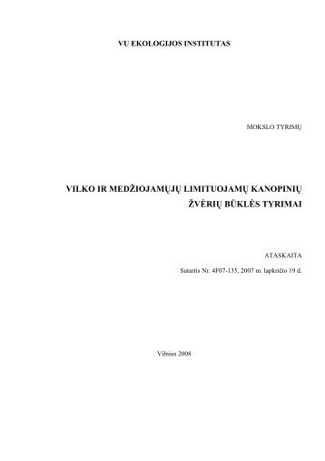 2007 metų tyrimų rezultatų analizės ataskaita - Aplinkos apsaugos ...