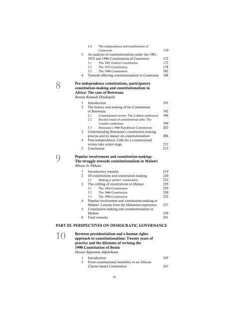 Constitutionalism and Democratic Governance in Africa: - PULP