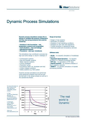 Dynamic Process Simulations Factsheet Aker Solutions