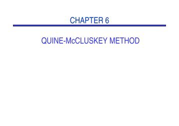CHAPTER 6 QUINE-McCLUSKEY METHOD
