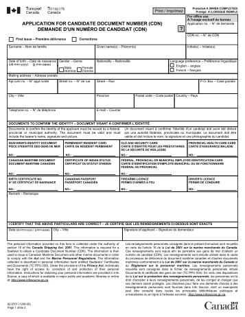 Demande de francisation et d'immatriculation d'un navire sous ...