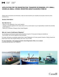 application for the registration, transfer or renewal of a small vessel