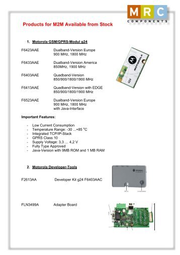 Products for M2M Available from Stock - MRC Components