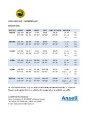 VIKING SIZE CHART - PRO,PROTECH,HDS REGULAR ... - Desco