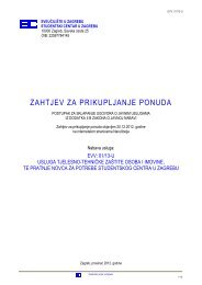 zahtjev za prikupljanje ponuda - Studentski centar - Sveučilište u ...