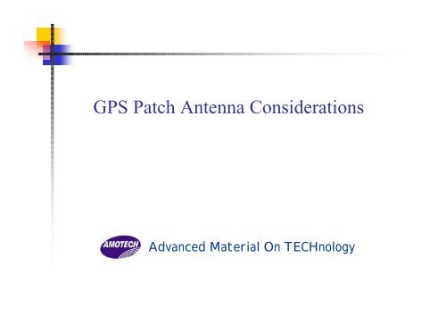 GPS Patch Antenna Considerations - MRC Components