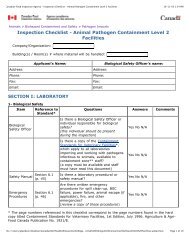 Inspection Checklist - Occupational Health and Safety