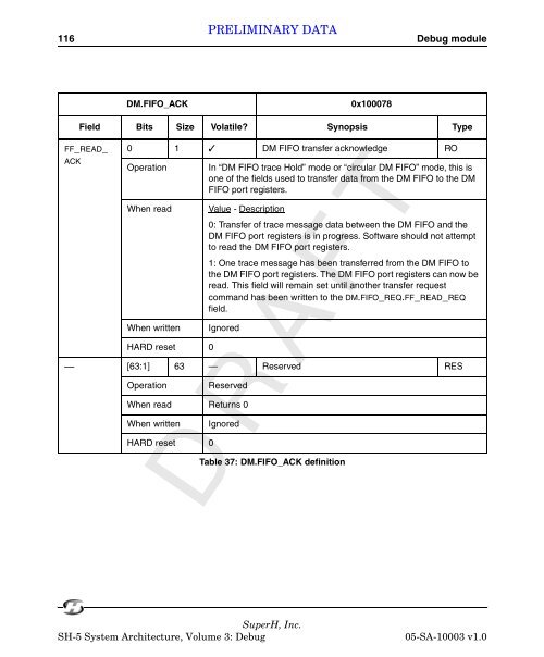 SuperH (SH) 64-bit RISC Series SH-5 System Architecture, Volume ...