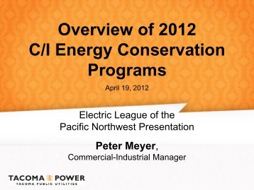 Overview Of 2012 C/I Energy Conservation Programs