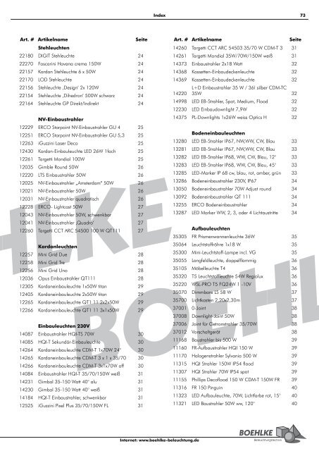 Katalog 2012 - Boehlke-Beleuchtung.de