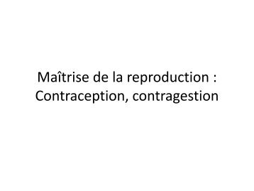 Contraception, contragestion - L'Hebdo des SVT