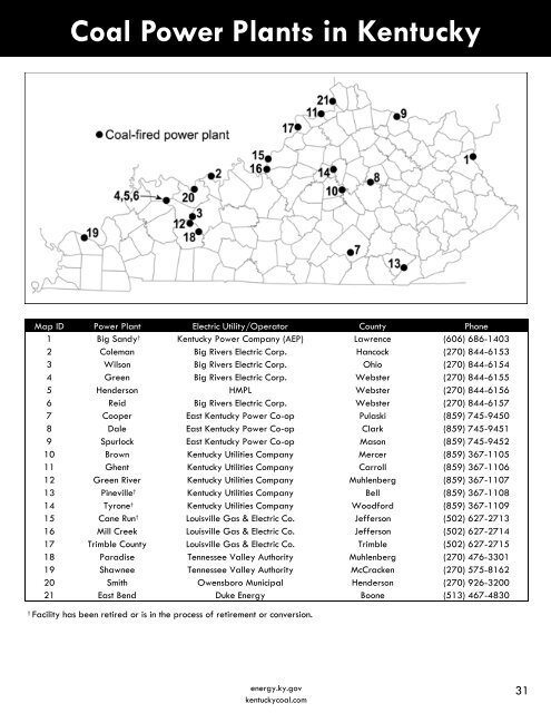 Kentucky Coal Facts - 13th Edition - Department for Energy ...